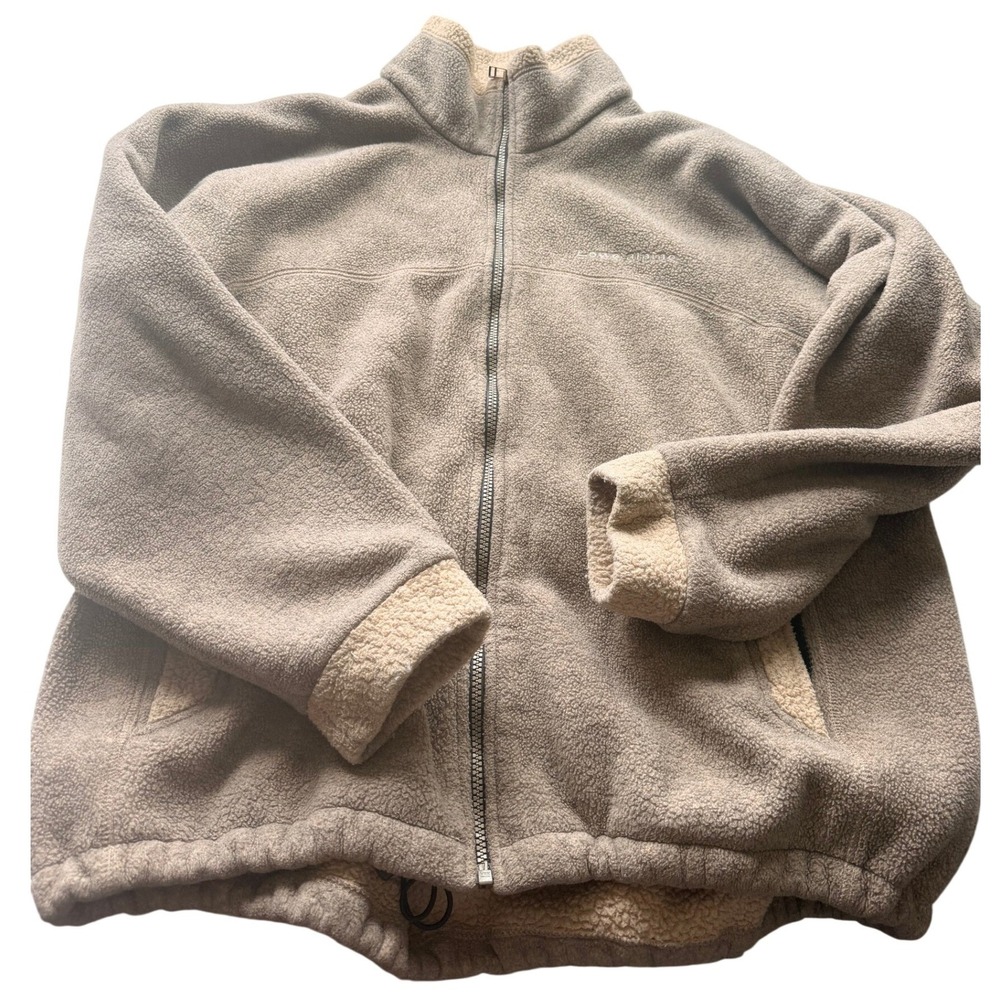 Vintage Lowe Alpine Sherpa Full Zip Jacket Mens Large Tan Canada Outdoor Chore